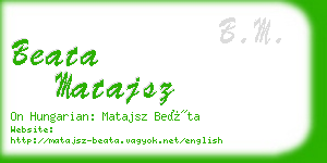 beata matajsz business card